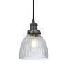 Industville Brooklyn Small Glass Dome Ceiling Pendant Light - Pewter