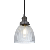 Industville Brooklyn Small Glass Dome Ceiling Pendant Light - Pewter