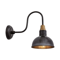 Industville Brooklyn Vintage Swan Neck Wall Light - Dark Pewter