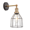 Industville Brooklyn Wire Cage Cone Wall Light - Pewter & Brass