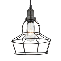 Industville Brooklyn Wire Cage Rose Ceiling Pendant Light - Pewter