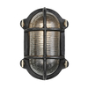 Industville Bulkhead Outdoor Oval Flush Wall Light - Black