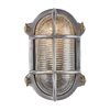 Industville Bulkhead Outdoor Oval Flush Wall Light - Gunmetal