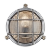 Industville Bulkhead Outdoor Round Flush Wall Light - Gunmetal