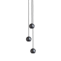 Industville Globe 3 Light Cluster Ceiling Pendant - Pewter