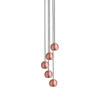 Industville Globe 5 Light Cluster Ceiling Pendant - Copper