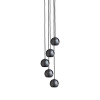 Industville Globe 5 Light Cluster Ceiling Pendant - Pewter