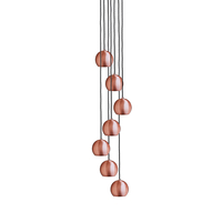 Industville Globe 7 Light Cluster Ceiling Pendant - Copper