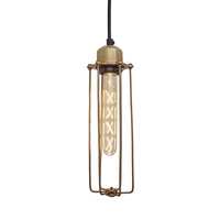 Industville Orlando Cylinder Ceiling Pendant Light - Brass