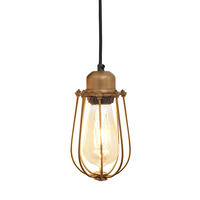 Industville Orlando Wire Cage Ceiling Pendant Light - Brass