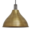 Industville Sleek 12 Inch Cone Ceiling Pendant Light - Brass & Pewter