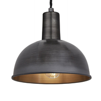 Industville Sleek 8 Inch Dome Ceiling Pendant Light - Pewter