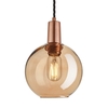 Industville Sleek Globe 7 Inch Ceiling Pendant Light - Amber & Copper