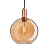 Industville Sleek Globe 9 Inch Ceiling Pendant Light - Amber & Copper