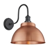 Industville Swan Neck 13 Inch Dome IP65 Wall Light - Copper