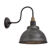 Industville Swan Neck 13 Inch Dome Wall Light - Pewter
