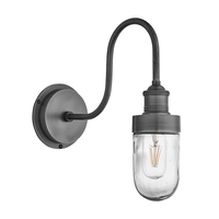 Industville Swan Neck Glass Wall Light - Pewter