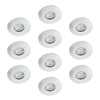 Integral 6W Dimmable Warm White LED Fire Rated Low Profile Fixed Downlight - Matt White - Pack of 10
