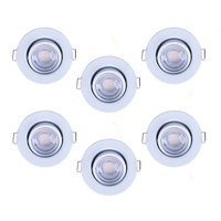 Luceco F-Eco 5W Cool White Dimmable LED Fire Rated Adjustable Downlight - White - Pack of 6