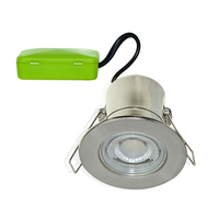 Luceco F-Eco 5W Cool White Dimmable LED Fire Rated Fixed Downlight - Brushed Steel