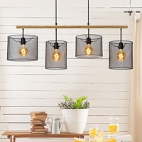 Lucide Baskett 4 Light Bar Ceiling Pendant - Black