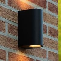 Lucide Zora Round LED Outdoor Up & Down Wall Light - Black