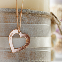 9ct Rose Gold Personalised Heart Necklace