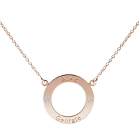 9ct Rose Gold Personalised Ring Pendant With Crystal
