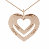 9ct Rose Gold Plated Double Heart Personalised Necklace