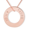 9ct Rose Gold Plated Engraved Round Donut Karma Pendant