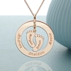 9ct Rose Gold Plated Family Necklace With Hanging Baby Feet