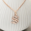9ct Rose Gold Plated Gothic Initial & Optional Chain