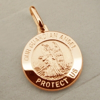 9ct Rose Gold Plated Guardian Angel Pendant With Optional Engraving and Chain