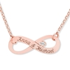 9ct Solid Rose Gold Infinity Necklace With Diamond