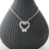 9ct White Gold Diamond Set Heart Pendant & Chain