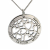 9ct White Gold Hearts in Personalised Disc Necklace
