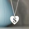 9ct White Gold Initial Heart Pendant