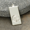 9ct White Gold Large St Christopher Ingot With Optional Engraving and Chain