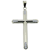 9ct White Gold Plated on Sterling Silver CZ Set Cross Pendant With Optional Chain
