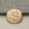 9ct Yellow Gold 20mm St Christopher Pendant With Optional Engraving and Chain