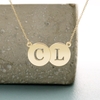 9ct Yellow Gold Double Disc Cut Out initial Pendant