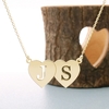 9ct Yellow Gold Double Heart Cut Out Initial Pendant