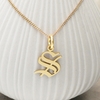 9ct Yellow Gold Gothic Initial & Optional Chain