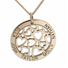 9ct Yellow Gold Hearts in Personalised Disc Necklace
