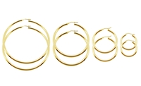 9ct Yellow Gold Plated 2mm Hoop Sleeper Earrings