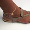 9ct Yellow Gold Plated Belcher Anklet With Initial Disc Charm