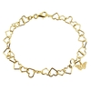 9ct Yellow Gold Plated Light Heart Charm Anklet With Butterfly Charm 