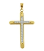 9ct Yellow Gold Plated on Sterling Silver CZ Set Cross Pendant With Optional Chain