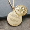 9ct Yellow Gold Plated Personalised St Christopher With Concealed Travellers Prayer