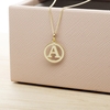 9ct Yellow Gold Plated Round Initial Disc Pendant
